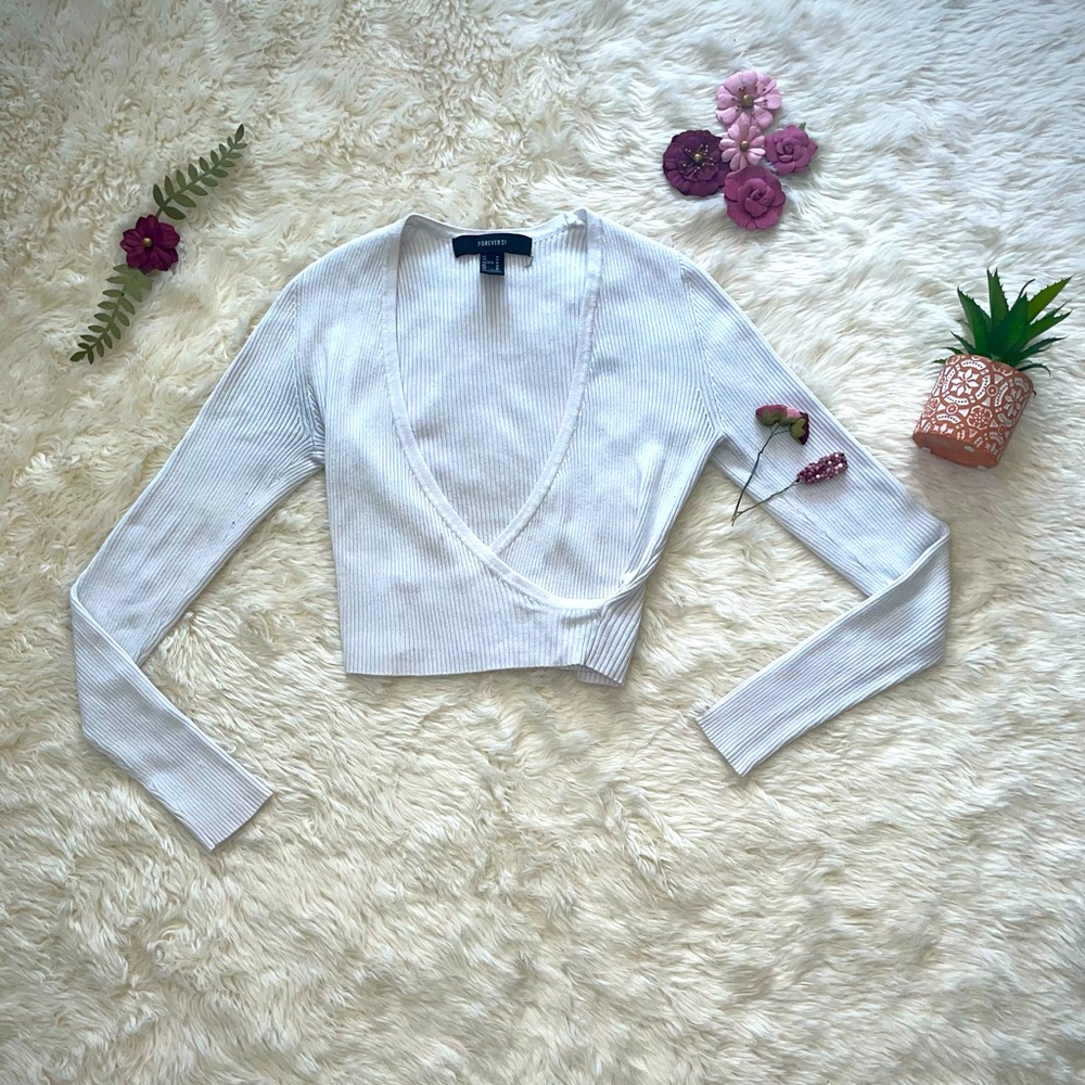 Forever 21 Ribbed Crop Long Sleeve